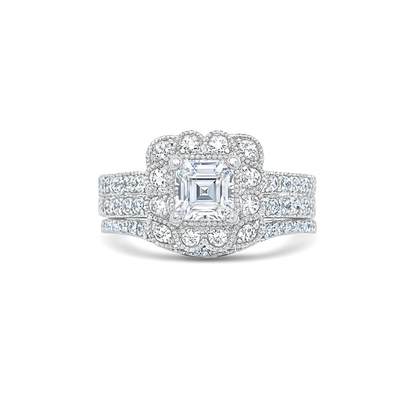 Elegant Asscher-Cut Center Diamond Engagement Ring