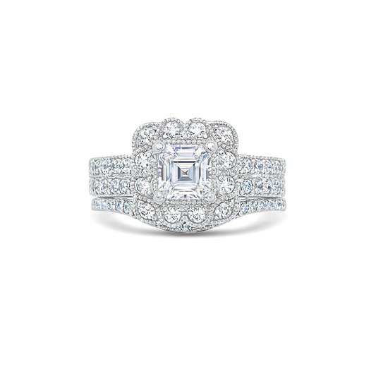 Elegant Asscher-Cut Center Diamond Engagement Ring