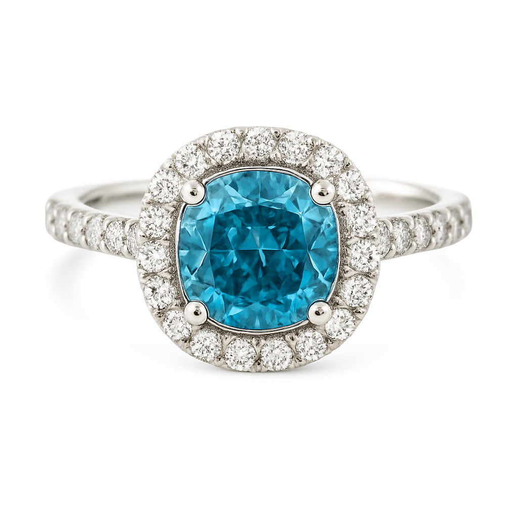 Blue Cascade of Stars Halo Ring