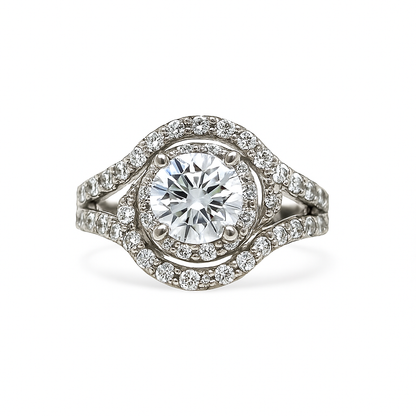 Dazzling Round-Cut White Gold Ring