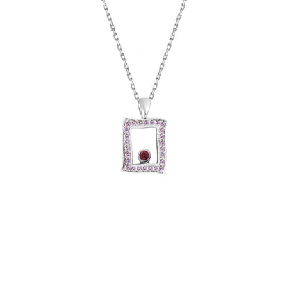 Floating Ruby Frame Pendant