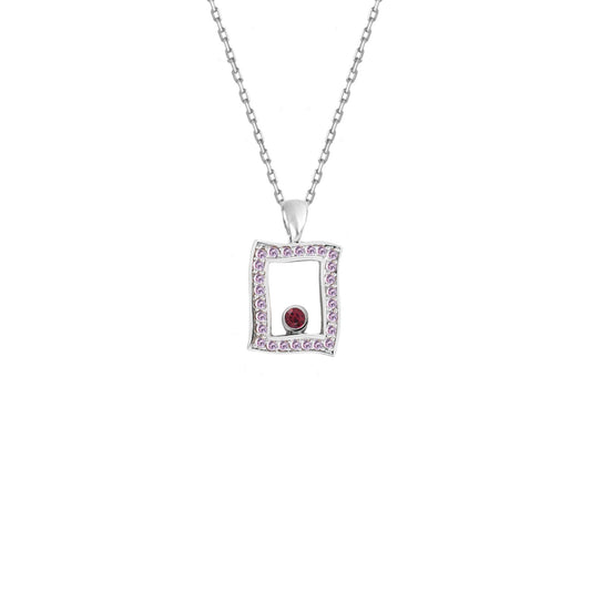 Floating Ruby Frame Pendant