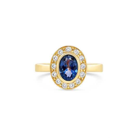 Tanzanite Oval-Cut Yellow Gold Ring