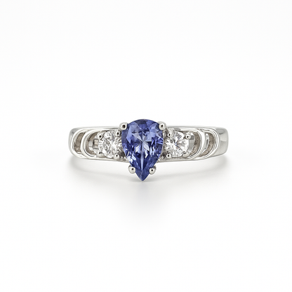 Tanzanite Pear-Cut White Gold Ring