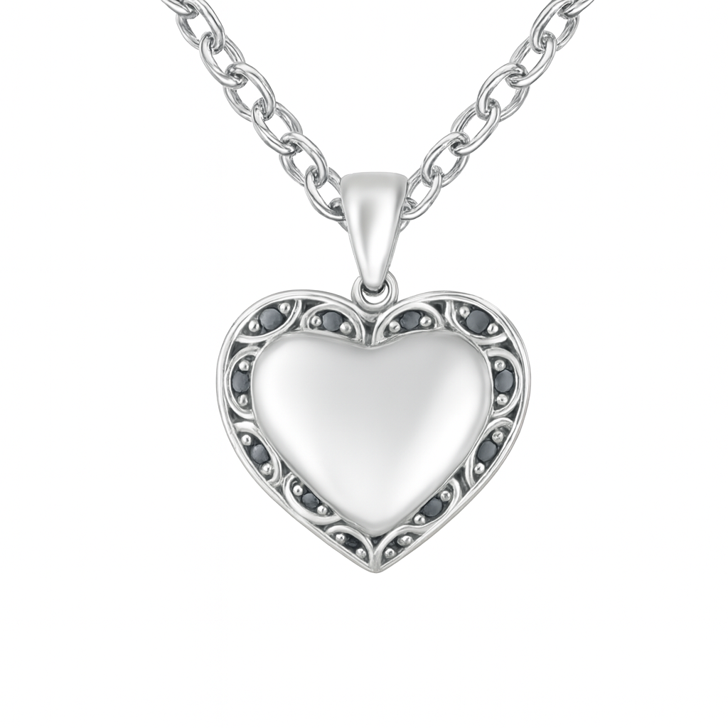 Heart-Style Round-Cut Gold Pendant