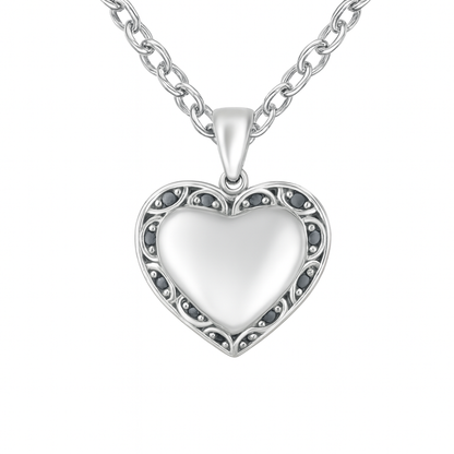 Heart-Style Round-Cut Gold Pendant