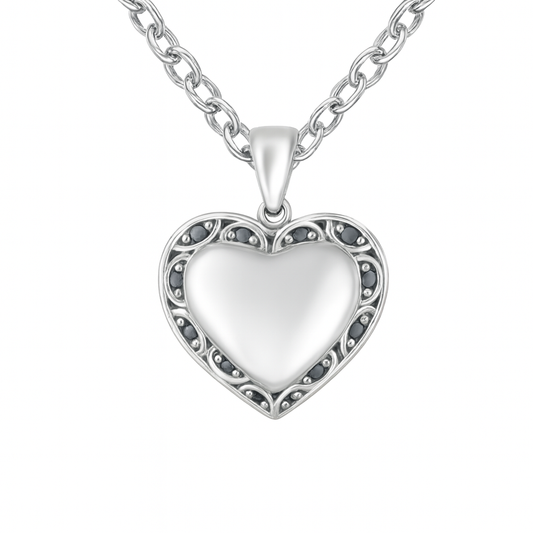 Heart-Style Round-Cut Gold Pendant