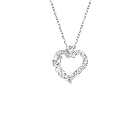 Diamond Mother & Child Heart Pendant
