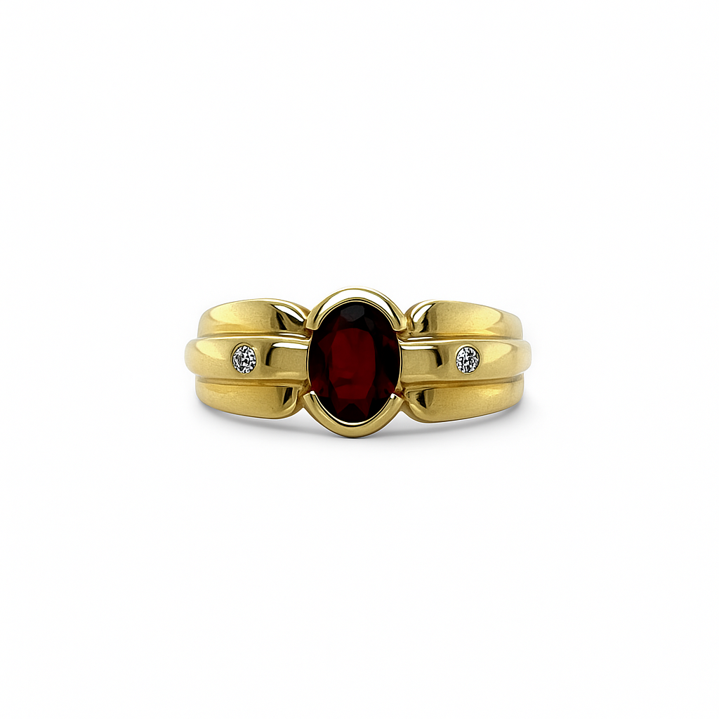 Oval Ruby Gold Ring