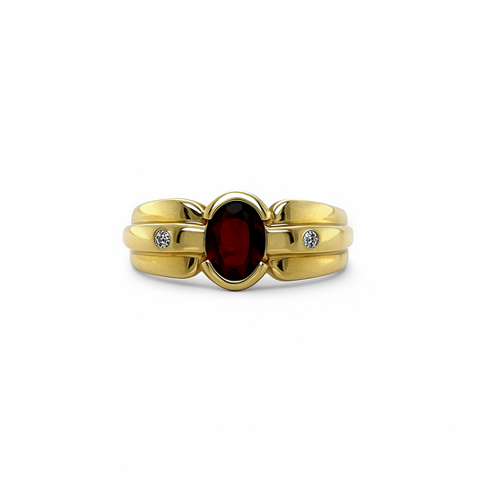 Oval Ruby Gold Ring
