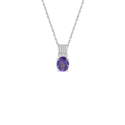 Elegant Amethyst Diamond Accent Pendant