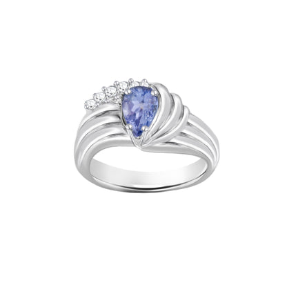 Tanzanite Pear-Cut White Gold Ring