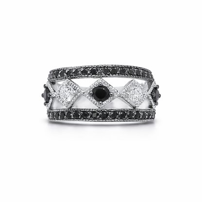 Black & White Diamonds Gold Ring