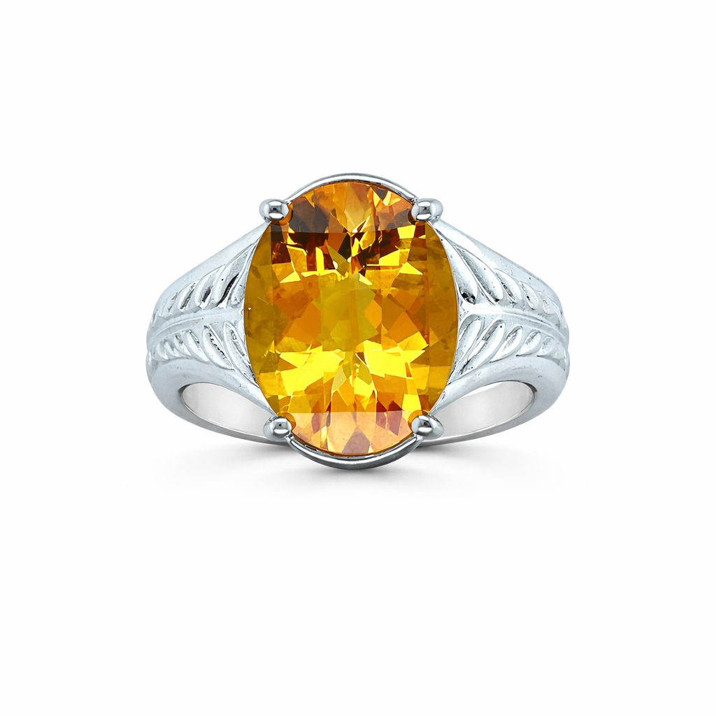 Citrine Oval Cut Birthstone Gold Ring