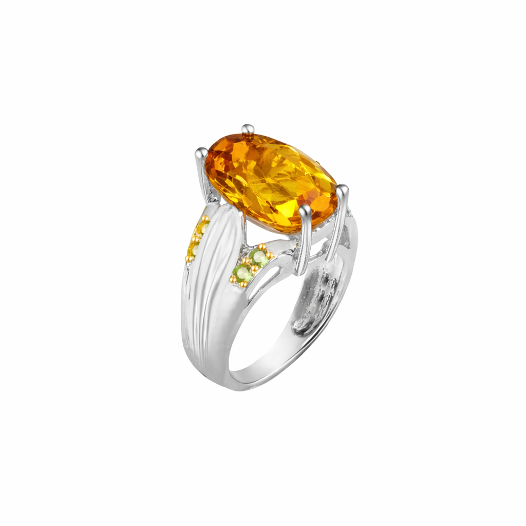 Citrine Oval Cut Birthstone Gold Ring