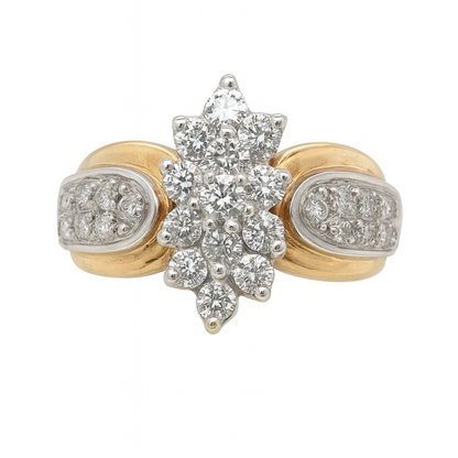 Two Tones Diamond Gold Ring