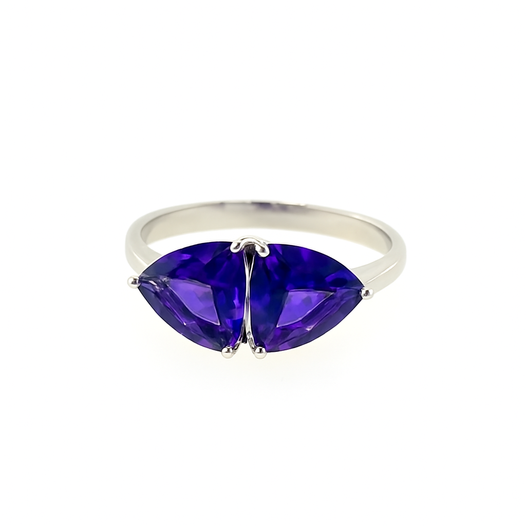 Amethyst Marquise Cut Birthstone Gold Ring