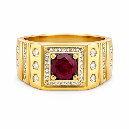 Ruby Men's Gold Ring