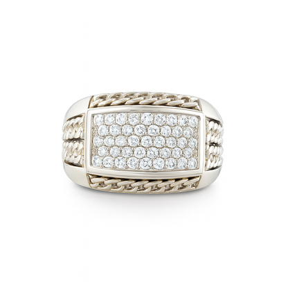 Bold and Luxurious Men's Round-Cut Gold Ring