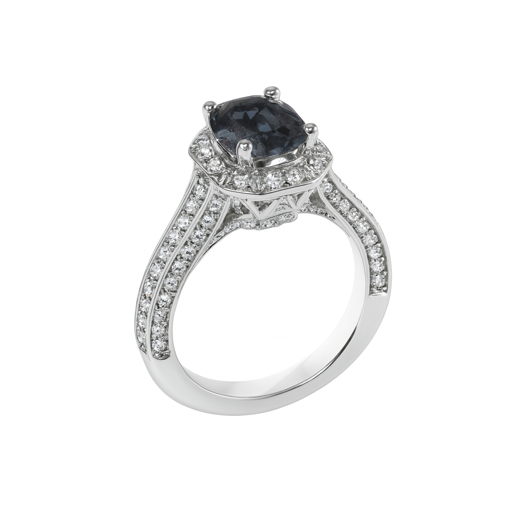 Light Blue Round Cut Sapphire Ring