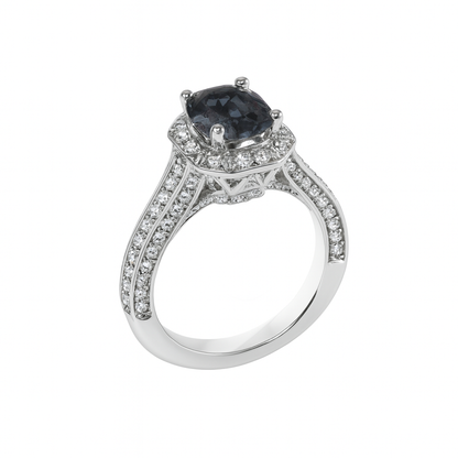 Light Blue Round Cut Sapphire Ring