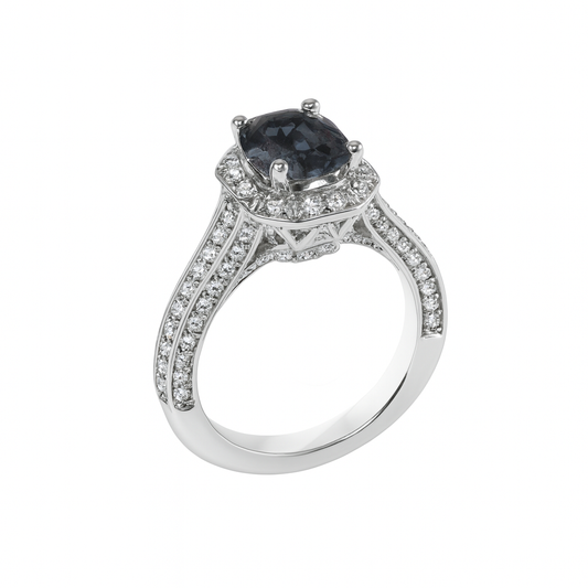 Light Blue Round Cut Sapphire Ring