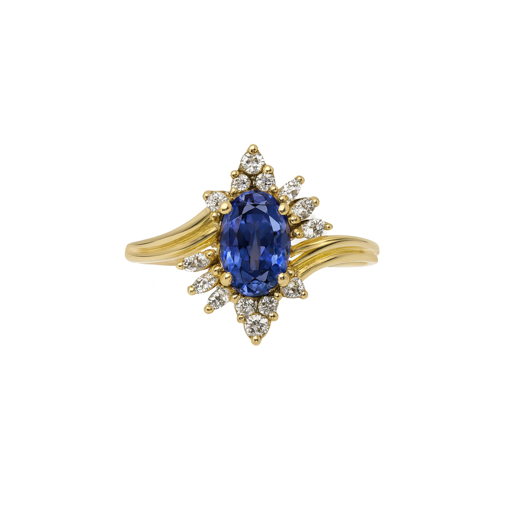 Tanzanite Oval Cut Birthstone Ring
