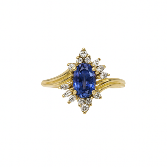 Tanzanite Oval Cut Birthstone Ring
