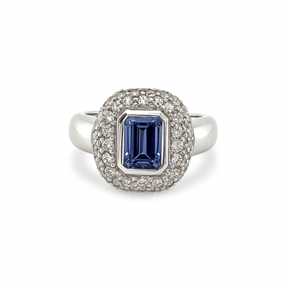 Tanzanite Emerald-Cut Gold Ring