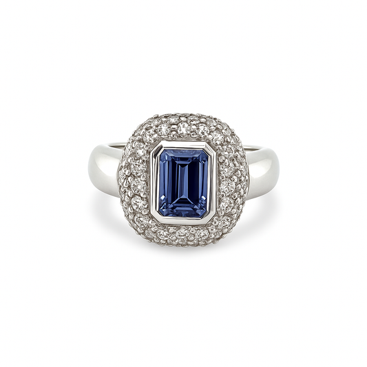 Tanzanite Emerald-Cut Gold Ring