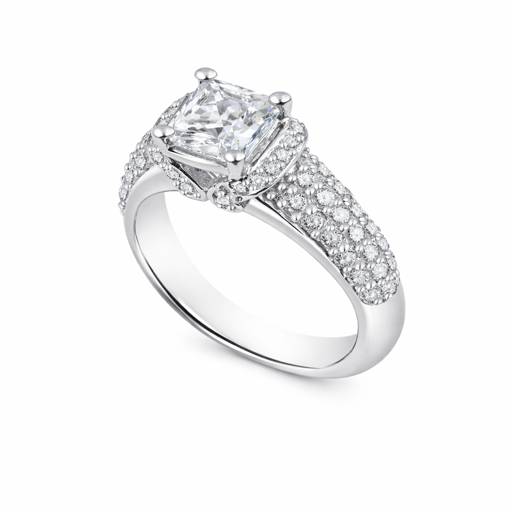 Pave Setting Engagement Ring