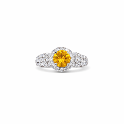 Imperial Sun Halo White Gold Ring