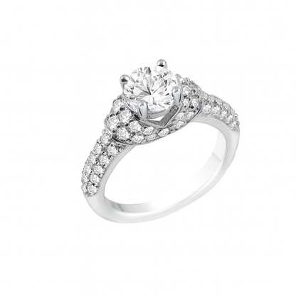 Brilliant Round-Cut Engagement Gold Ring