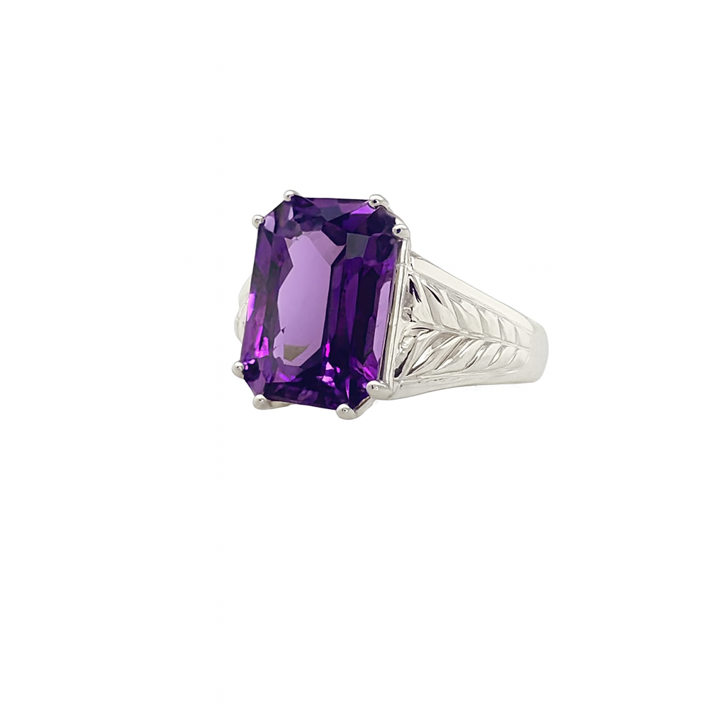 Amethyst Oval Cut Birthstone Gold Ring