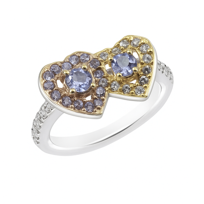 Heart-Cut Two Tone (White and Yellow Gold)