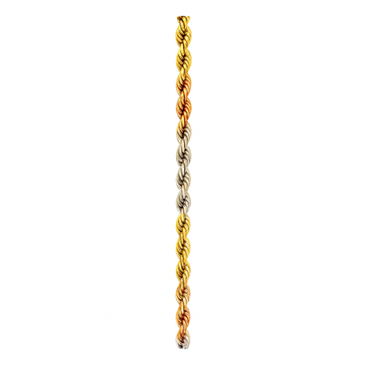 14 kt Tricolor Rope Chain