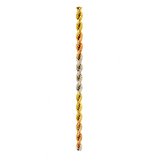 14 kt Tricolor Rope Chain