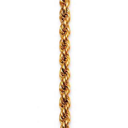 14K Yellow Gold Rope Chain for Men