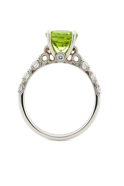 Peridot Round-Cut Birthstone Ring