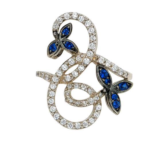 Swirling Vine Birthstone Ring