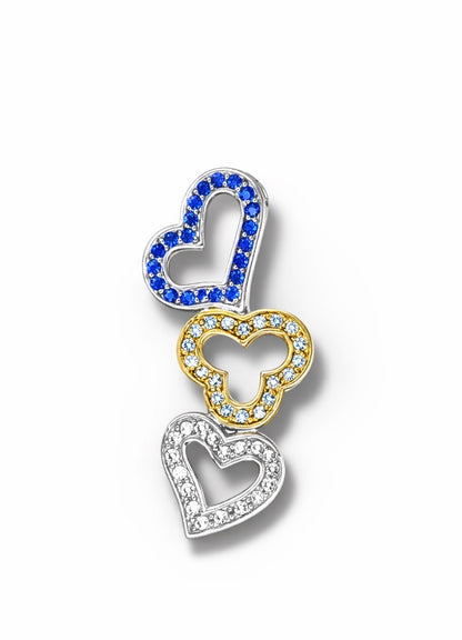 Trinity of Love Sapphire & Diamond Heart Pendant