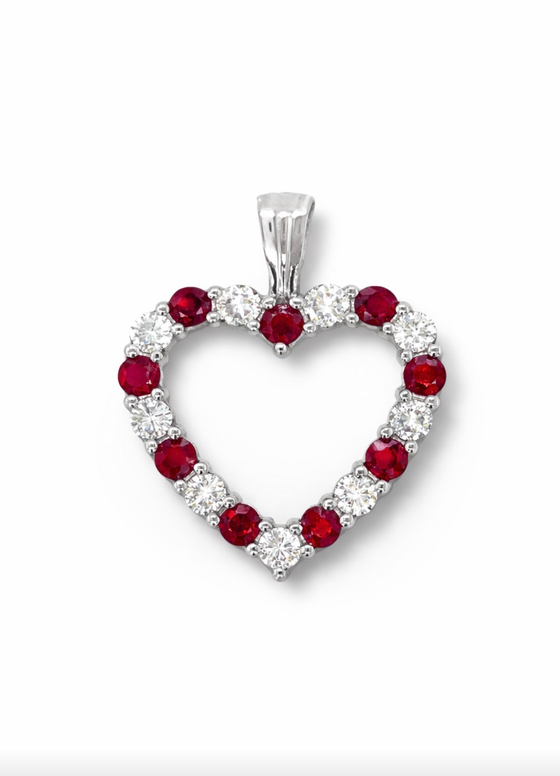 Eternal Passion Ruby & Diamond Heart Pendant