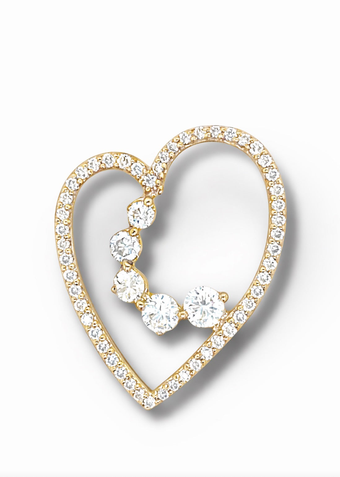 Radiant Cascade Diamond Heart Pendant