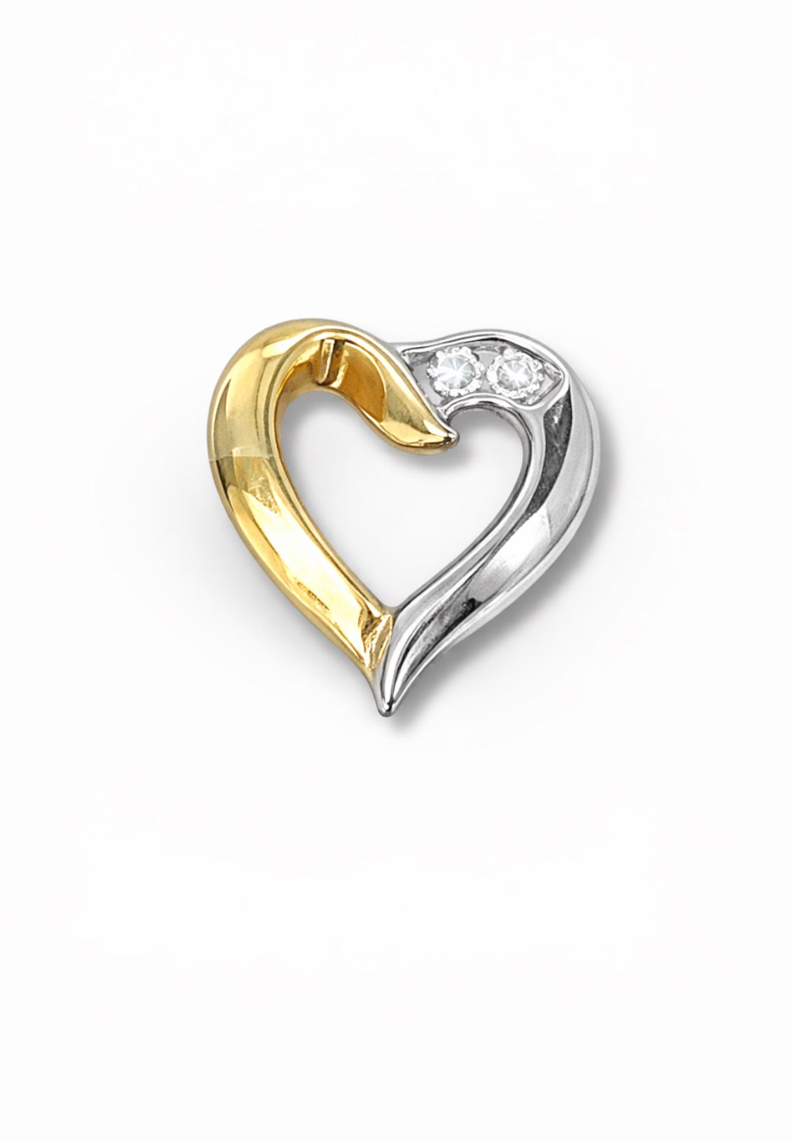 Harmony Two-Tone Diamond Heart Pendant