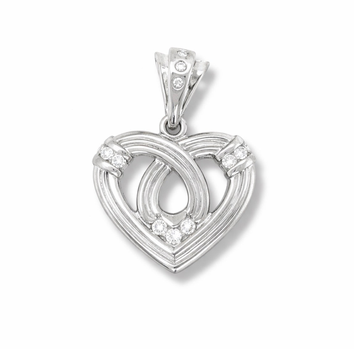 Intertwined Diamond Heart Pendant