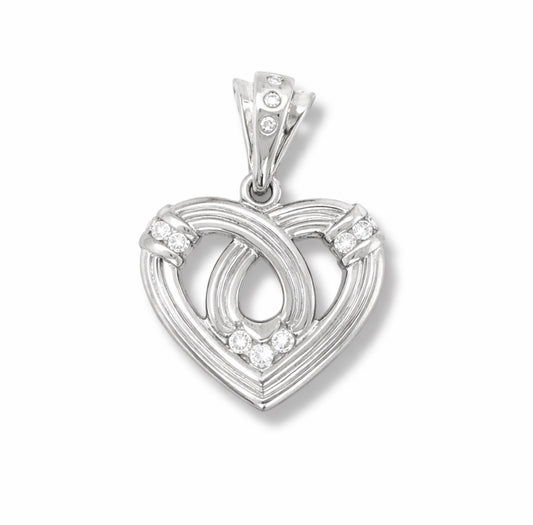 Intertwined Diamond Heart Pendant