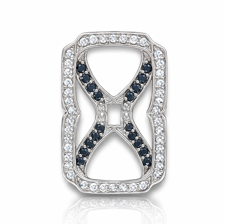 Midnight Hourglass Diamond & Sapphire Pendant