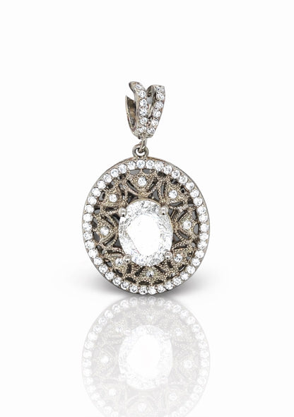 Vintage Starburst Diamond Medallion Pendant