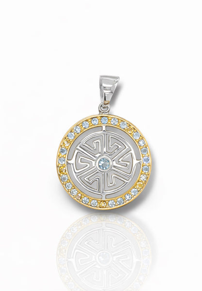 Radiant Compass Circle Diamond Pendant