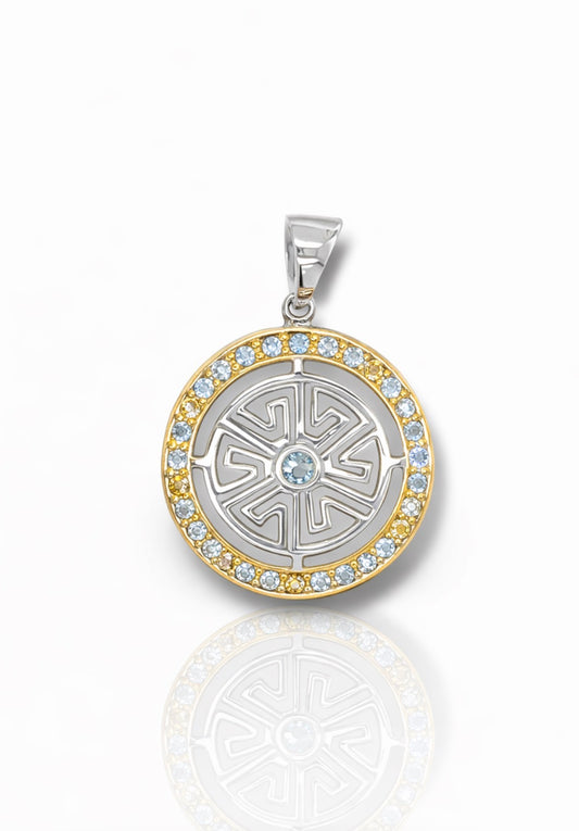 Radiant Compass Circle Diamond Pendant